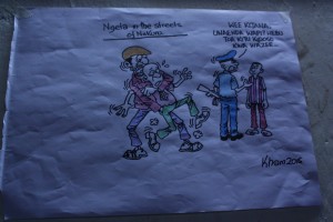 Cartoon on ngeta nesr a police man