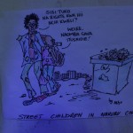 Cartoon on street children asking for rights