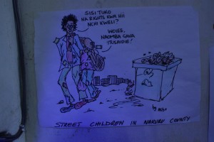 Cartoon on street children asking for rights