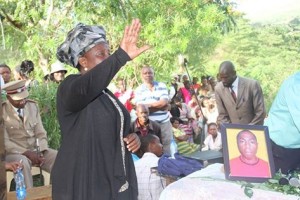 makueni deputy governor Mwau while addrssing mourners at the burila of Muuo Mawiio,a Garissa attack victim photo:Governor's Press