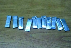 Sachets of Heroin found on a peddler in Kisauni