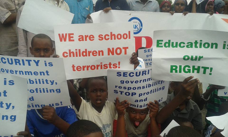 Children during the North Eastern Province demonstrations in Garissa town protesting the education crisis due to lack of teachers