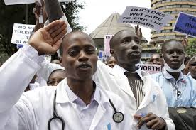 Health Workers in a previous strike Photo:Aljazeera